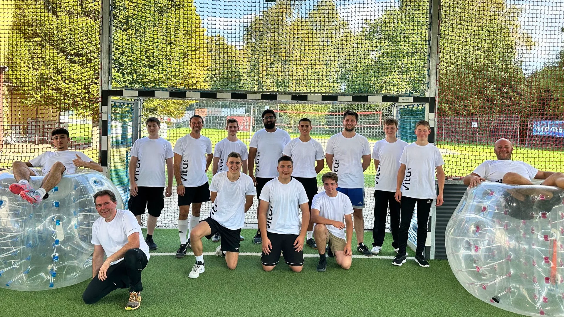 Fußballgolf bei einem Firmenevent
